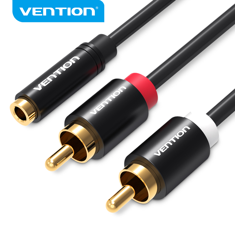 Home Cinema Amplifier - เวนชั่นแจ็ค 3.5 มม. หญิงถึง 2RCA ชายอะแดปเตอร์เสียงสำหรับเครื่องขยายเสียงทีวีโฮมเธียเตอร์แล็ปท็อปแจ็ค
