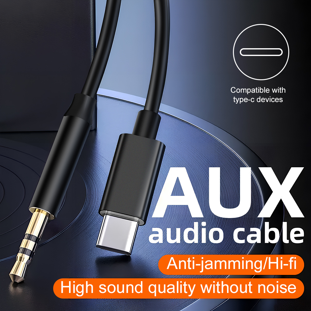 Home Cinema Cabasse - Type-C ถึง 3.5 มม.สายสัญญาณเสียง AUX Hi-Fi