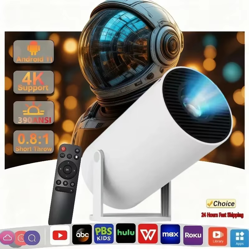 Home Cinema Compact - โปรเจคเตอร์มินิ HY300 รุ่นใหม่ 4K Android 11