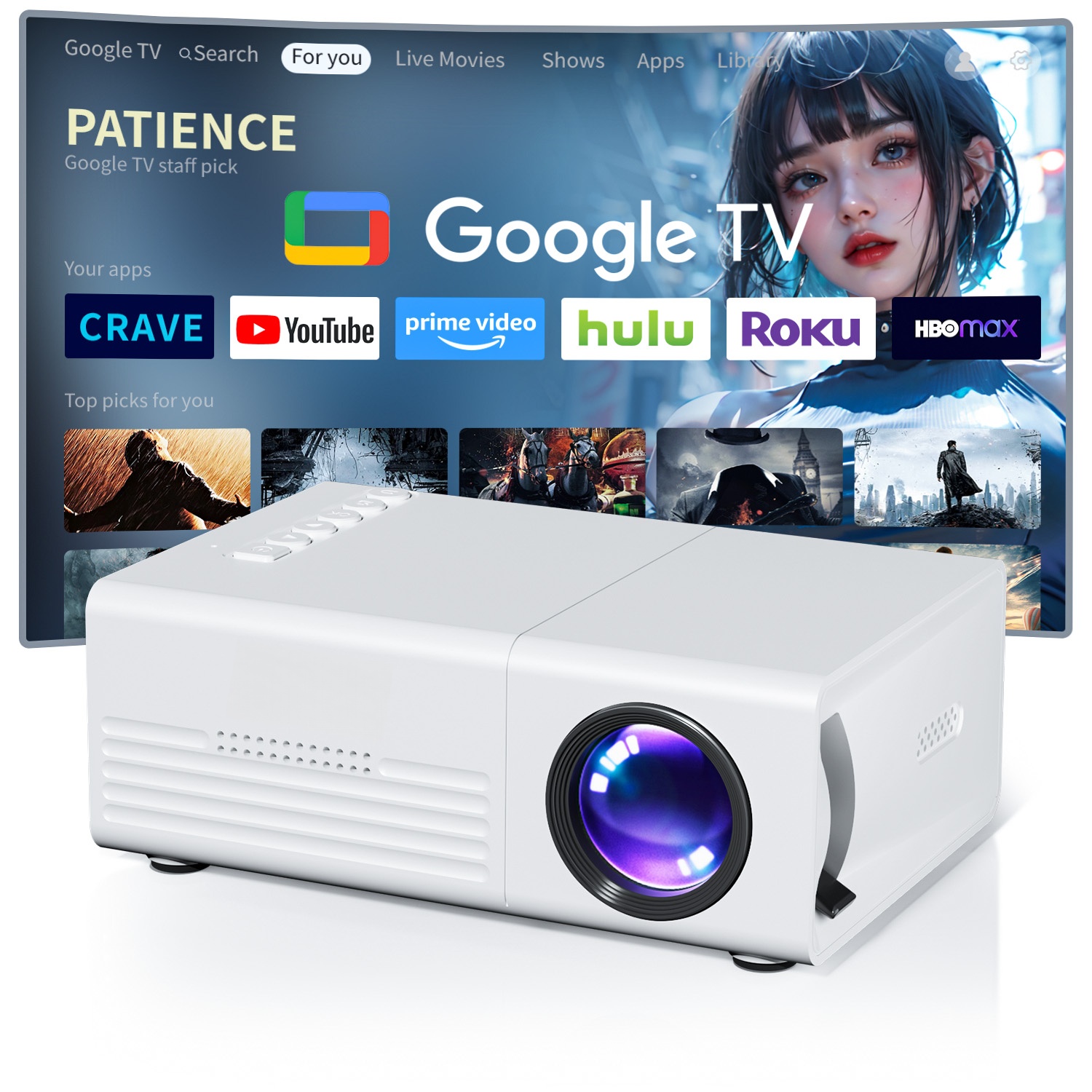 Home Cinema Compact - มินิโปรเจคเตอร์ TFT LCD Wifi Bluetooth โปรเจคเตอร์อัจฉริยะ