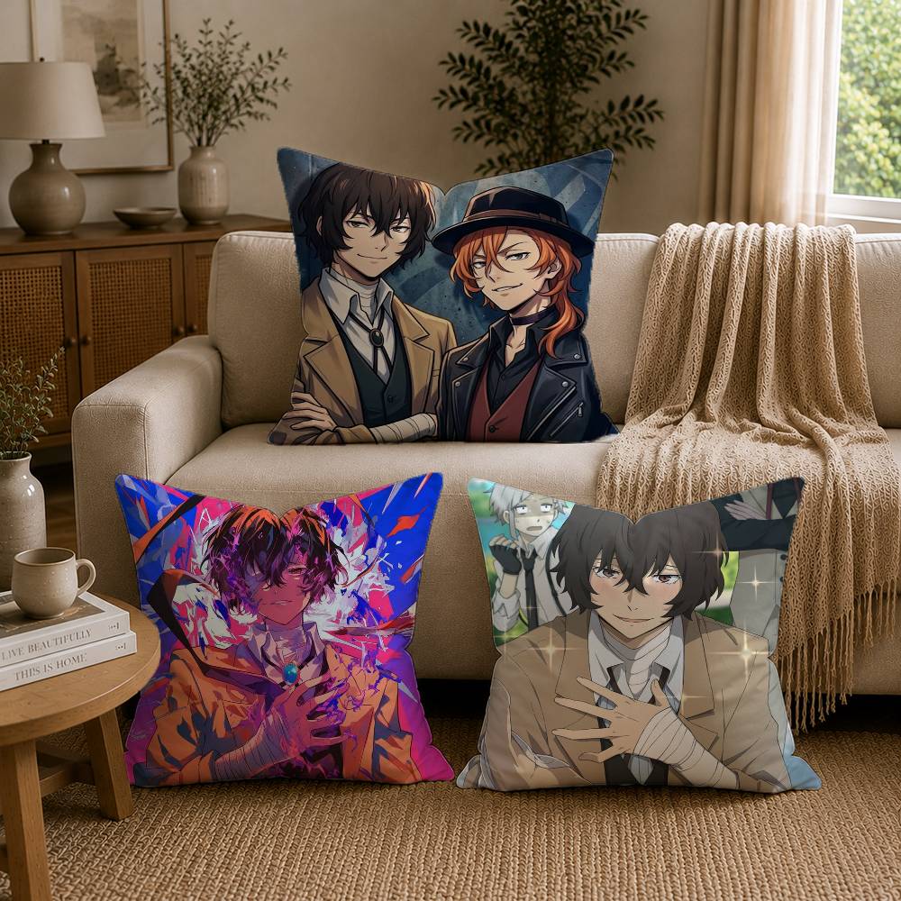 Recliner Sofa Cover - ปลอกหมอนลายบุงโกะ สเตรย์ ด็อกส์ ดาไซ โอซามุ สำหรับตกแต่งโซฟา