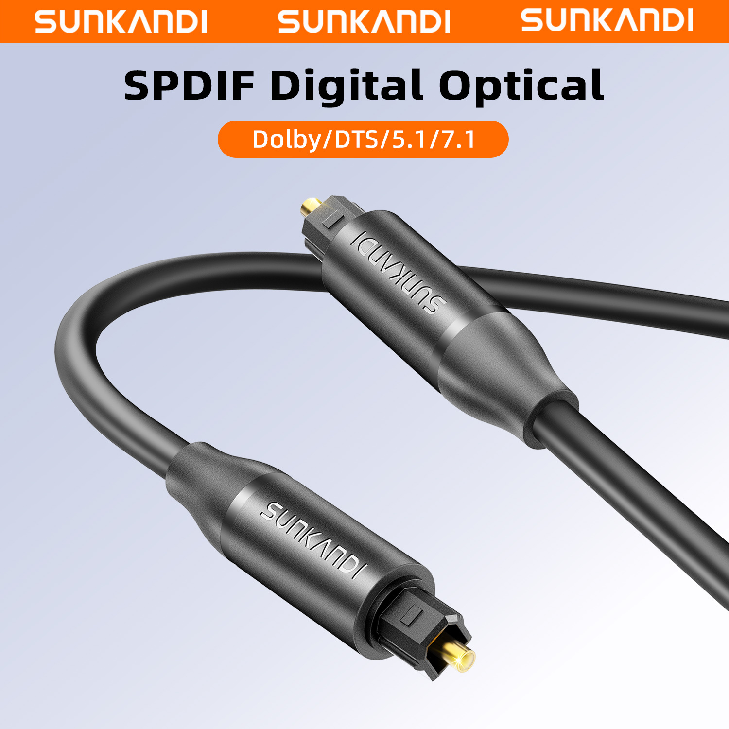 Home Cinema Amplifier - สายสัญญาณเสียงออปติคอล SUNKANDI, สายไฟเบอร์ออปติก Toslink, สายสัญญาณเสียงดิจิตอล S/PDIF