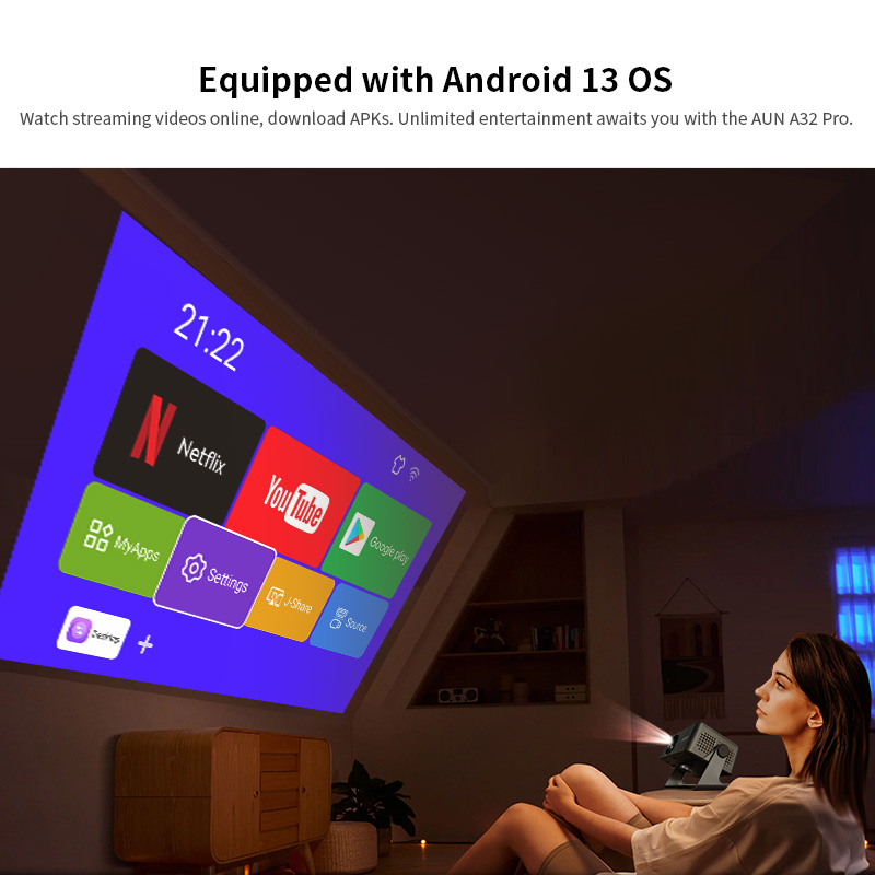 AUN A32 Pro Android 13 โปรเจคเ - Home Cinema Compact บทวิจารณ์และราคา