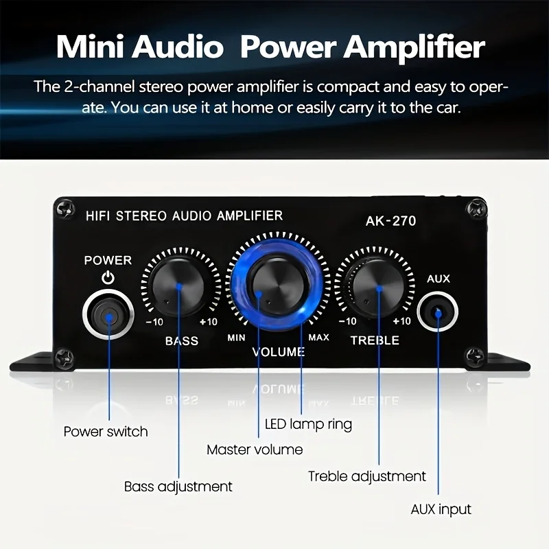 AK-270 400W มินิเพาเวอร์แอมป์  - Home Cinema Compact บทวิจารณ์และราคา